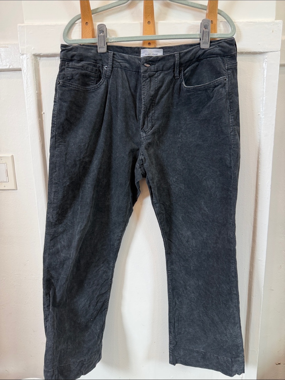 Dear John Gray Corduroy Pants Ankle Length